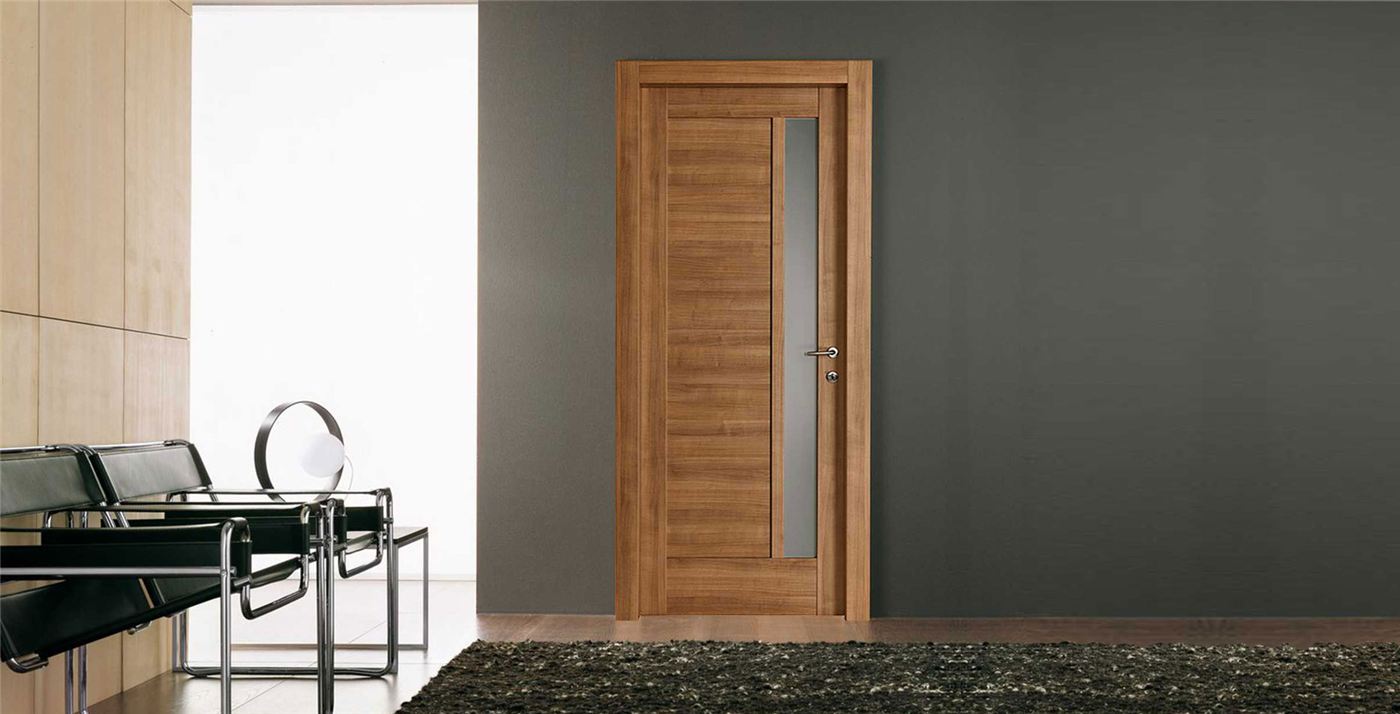 Porta interna linea Incontri in legno con vetro